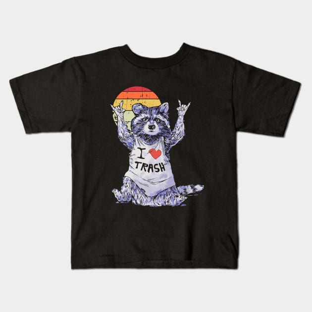 I Love Trash - Trash Panda Kids T-Shirt by susanne.haewss@googlemail.com